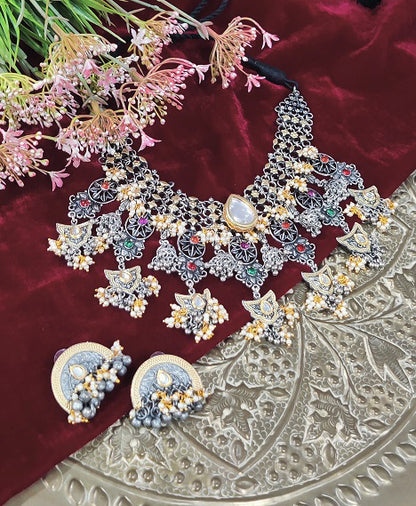 Alankar Tribal Princess White Necklace Set