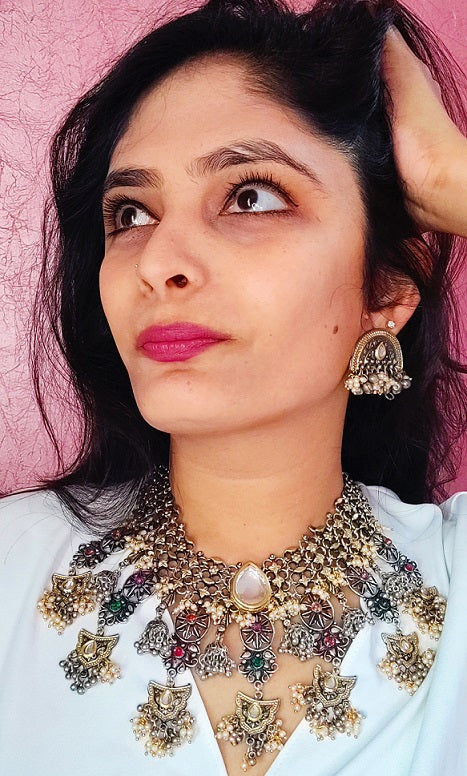 Alankar Tribal Princess White Necklace Set