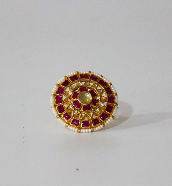 White Pink Round Ring