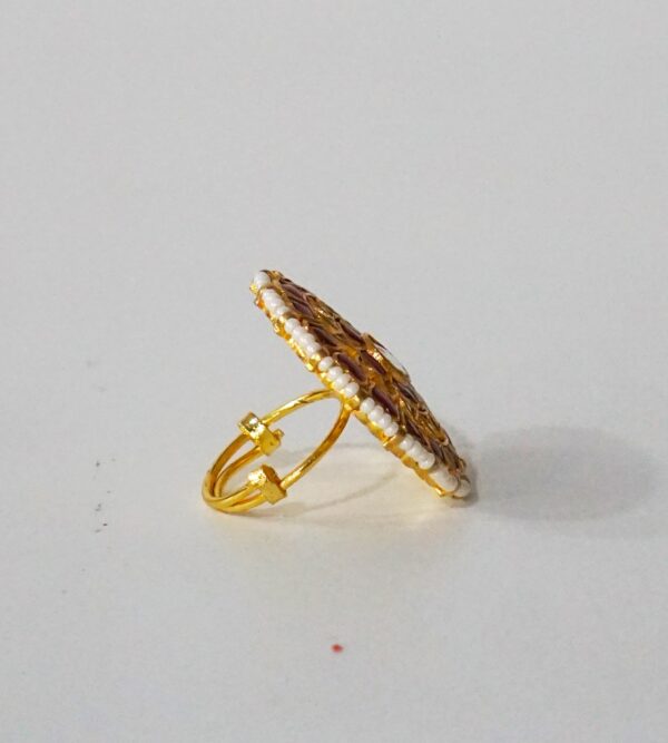 White Pink Round Ring