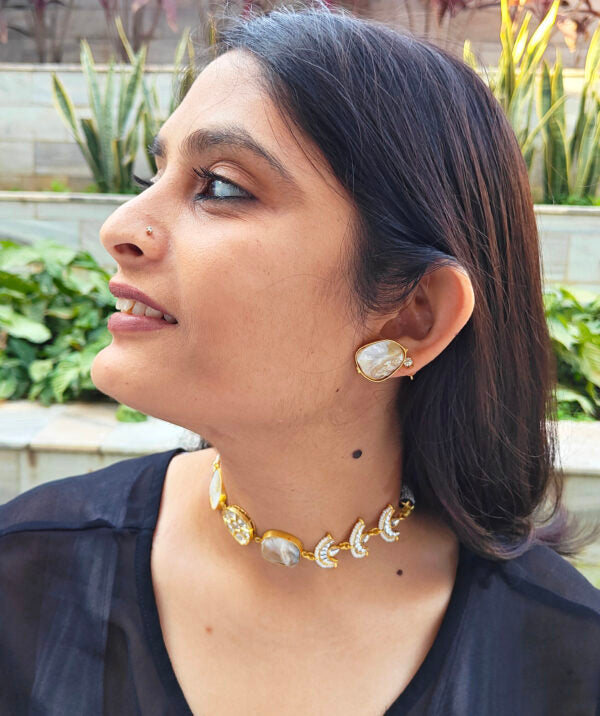 Alankar Druzy Chand Necklace Set