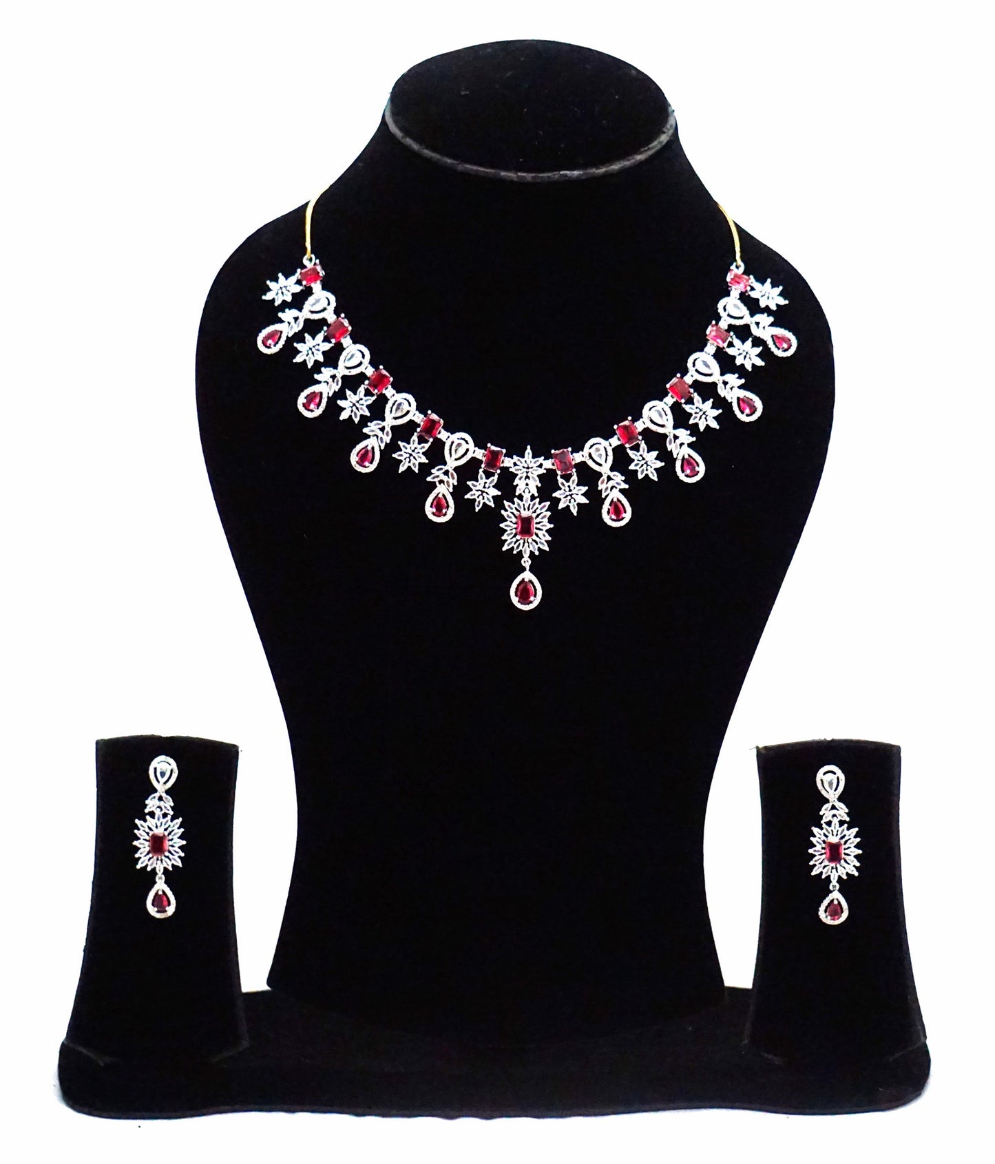 Alankar Ruby Diamond Necklace Set