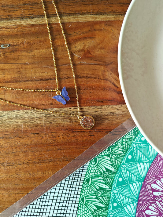 Alankar Chain Blue Butterfly Pendant