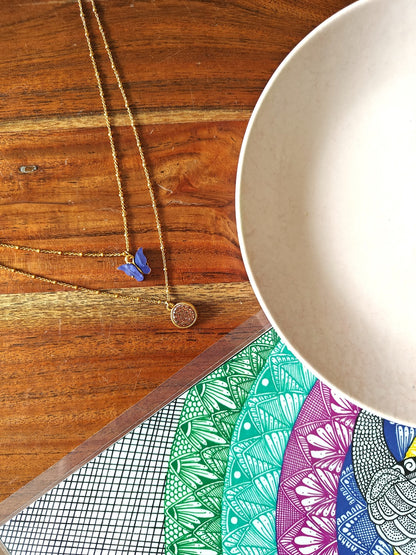 Alankar Chain Blue Butterfly Pendant