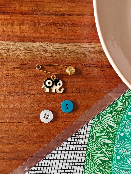 Black Elephant Kids Brooch Pin