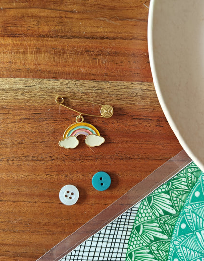 Rainbow Kids Brooch Pin