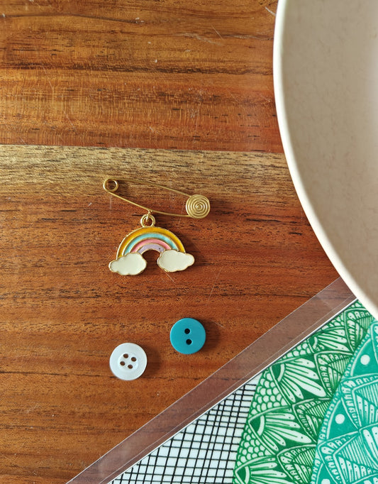 Rainbow Kids Brooch Pin