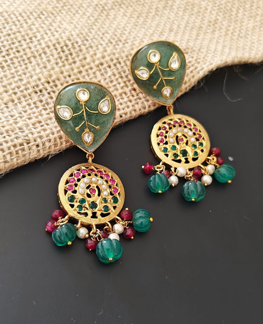 Inlay Aari Drop Earrings
