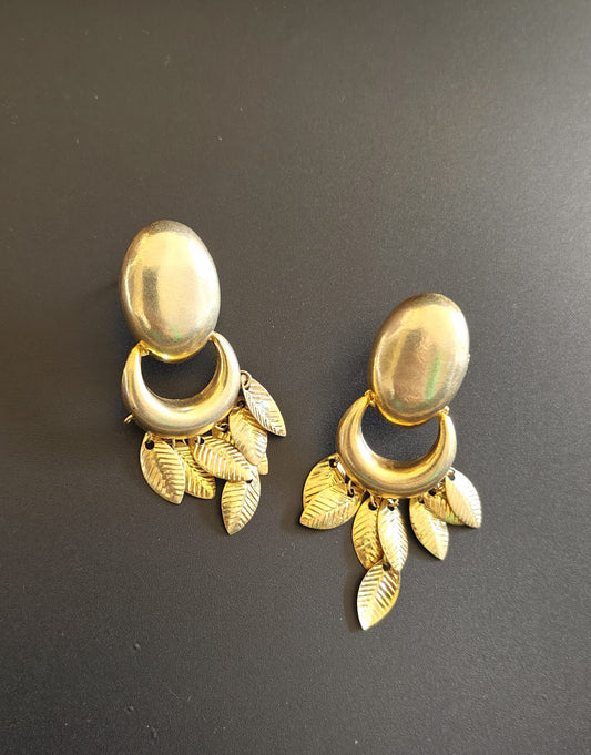 Gold Rush Chand Leaf Earrings
