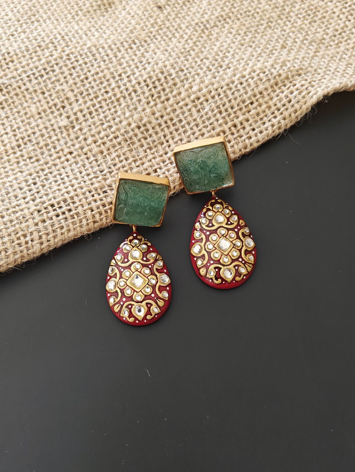 Onyx Red Drop Earring
