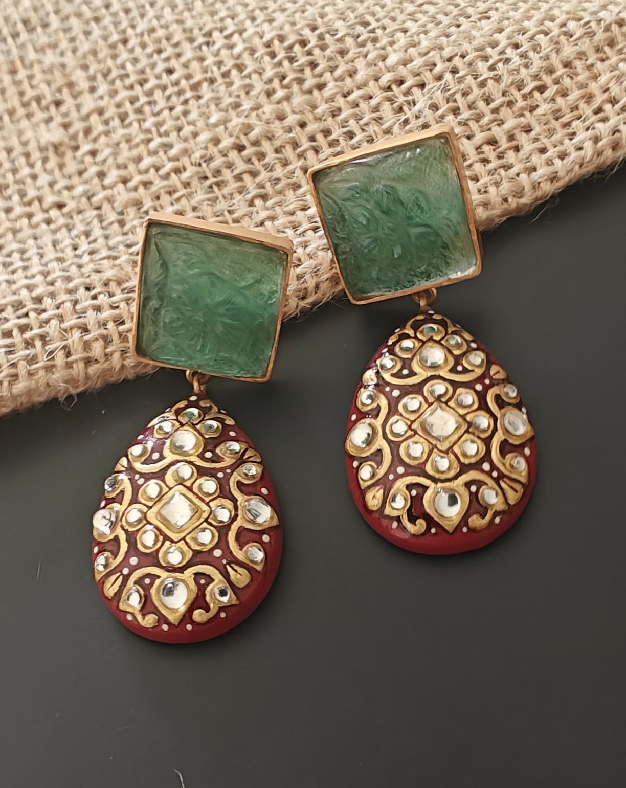 Onyx Red Drop Earring