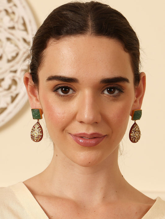 Onyx Red Drop Earring