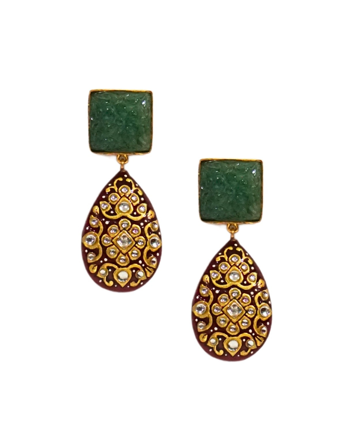 Onyx Red Drop Earring