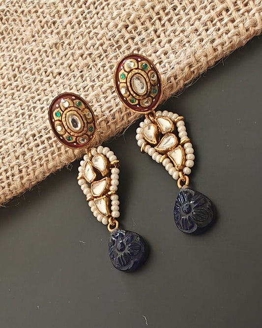 Paisley Kundan Drop Earring