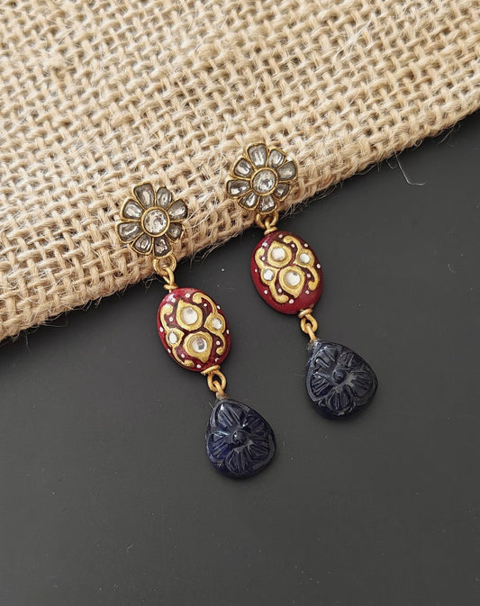 Floral Kundan Drop Earring