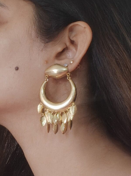Gold Rush Leaf Chandbali
