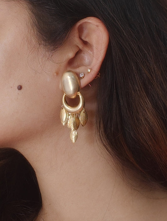 Gold Rush Chand Leaf Earrings