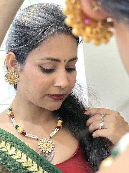Alankar Kundan Floral Necklace Set
