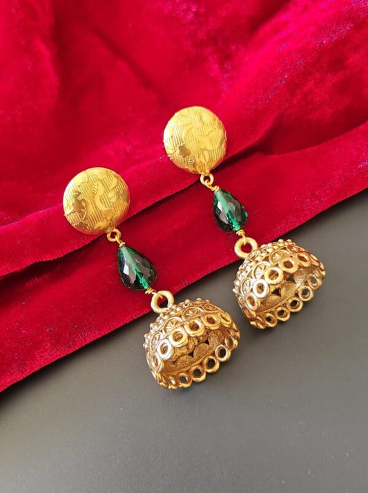 Alankar Green Drop Jhumka