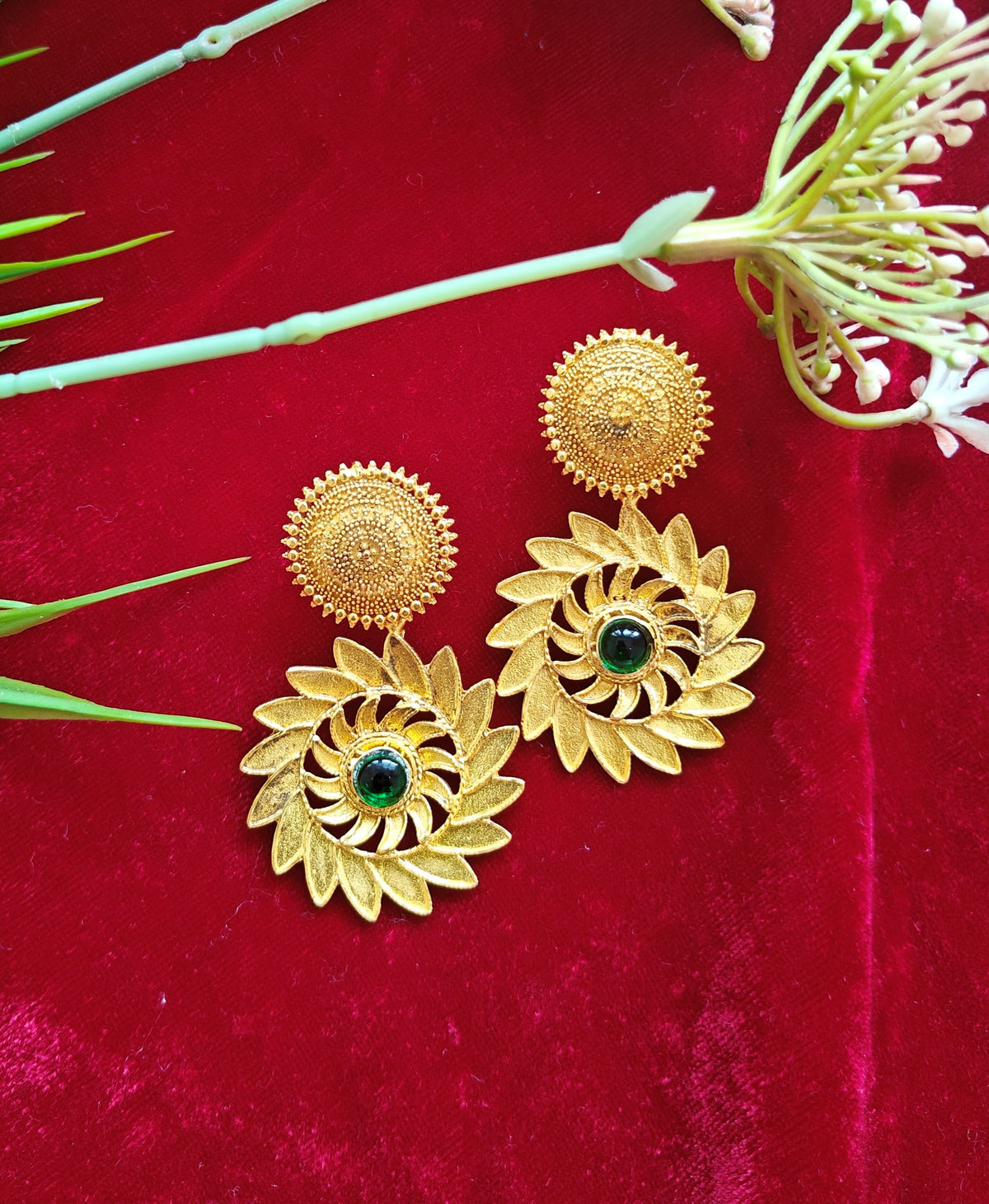 Alankar Sun Temple Dangler Earrings