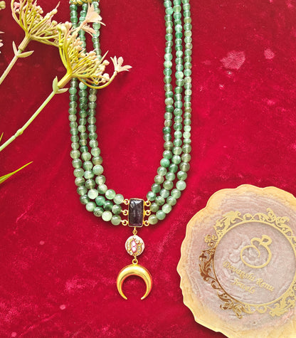 Alankar Amethyst Pearl Chand Layered Necklace