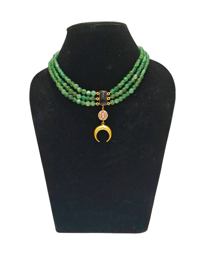 Alankar Amethyst Pearl Chand Layered Necklace