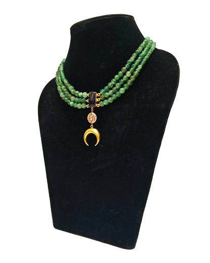 Alankar Amethyst Pearl Chand Layered Necklace