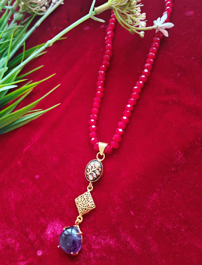 Alankar Amethyst Fusion Nikhar Necklace