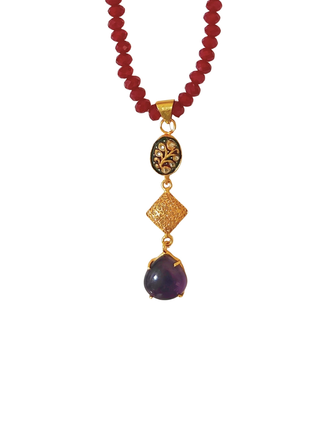 Alankar Amethyst Fusion Nikhar Necklace