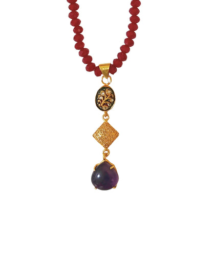 Alankar Amethyst Fusion Nikhar Necklace