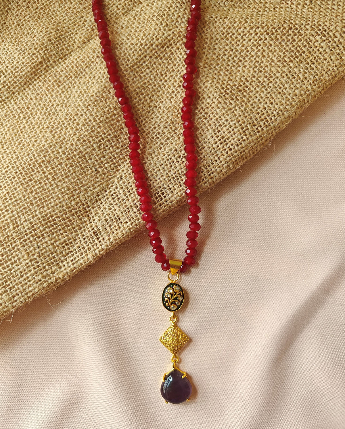 Alankar Amethyst Fusion Nikhar Necklace