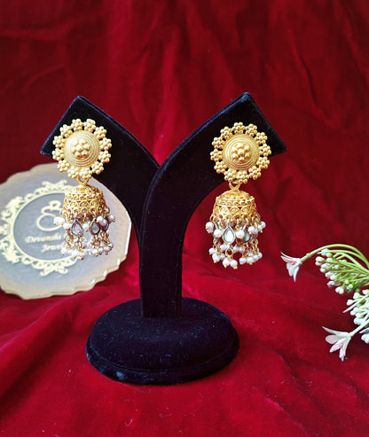 Alankar Round Floral Princess Jhumka Earring