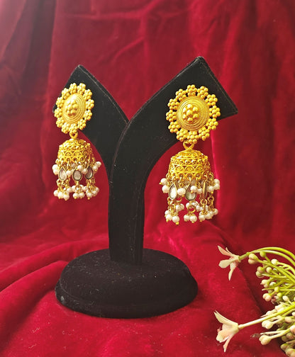 Alankar Round Floral Princess Jhumka Earring