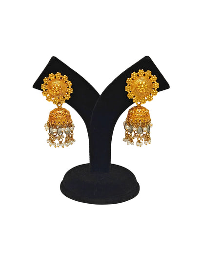 Alankar Round Floral Princess Jhumka Earring