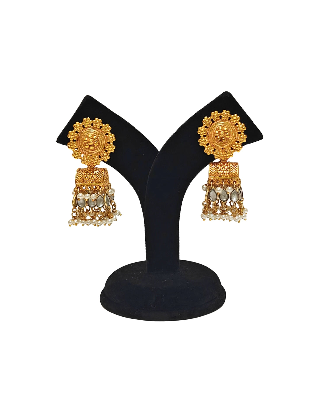 Alankar Square Floral Princess Jhumka Earring