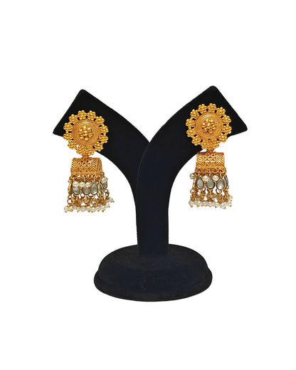 Alankar Square Floral Princess Jhumka Earring