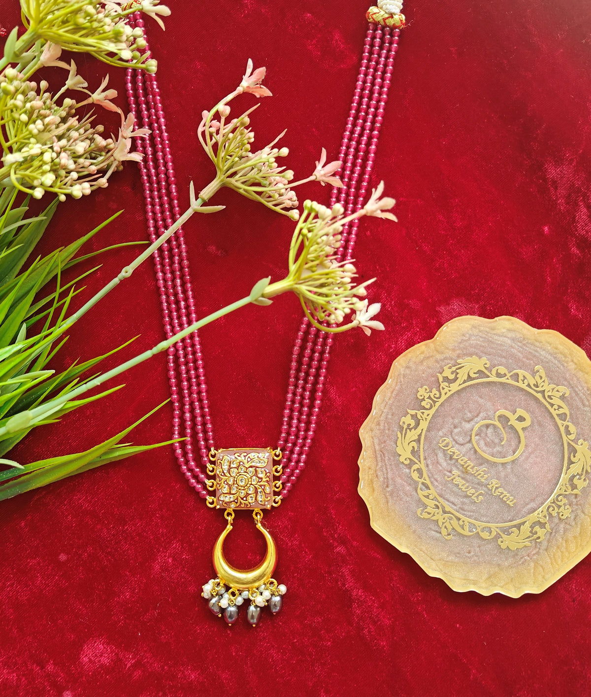 Alankar Shades of Red Chand Necklace