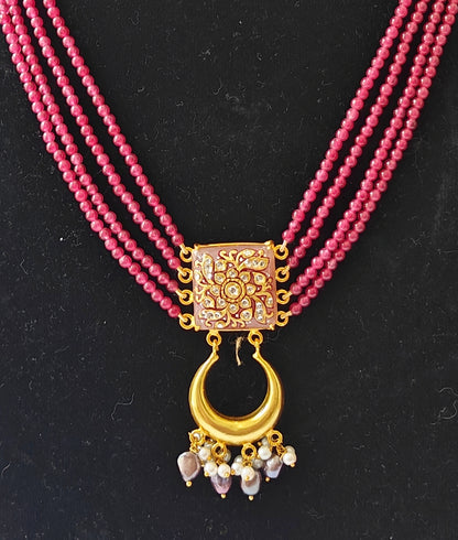 Alankar Shades of Red Chand Necklace