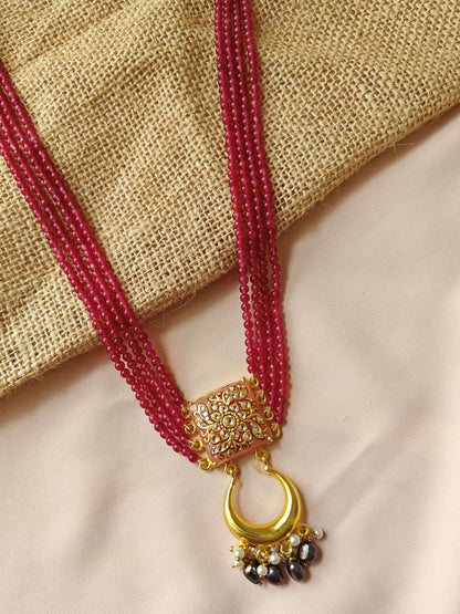 Alankar Shades of Red Chand Necklace