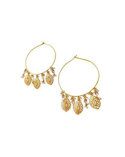 Alankar Leaf Pearl Chandbali