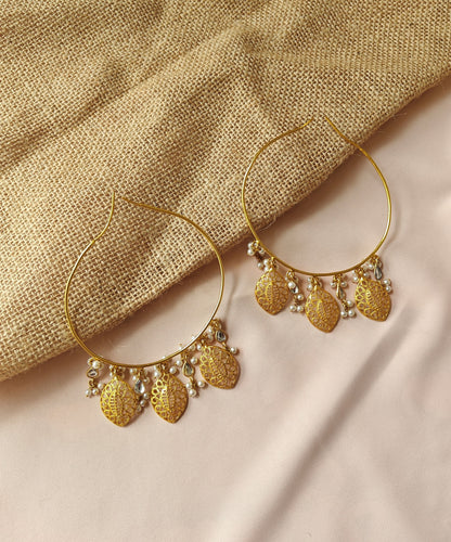 Alankar Leaf Pearl Chandbali