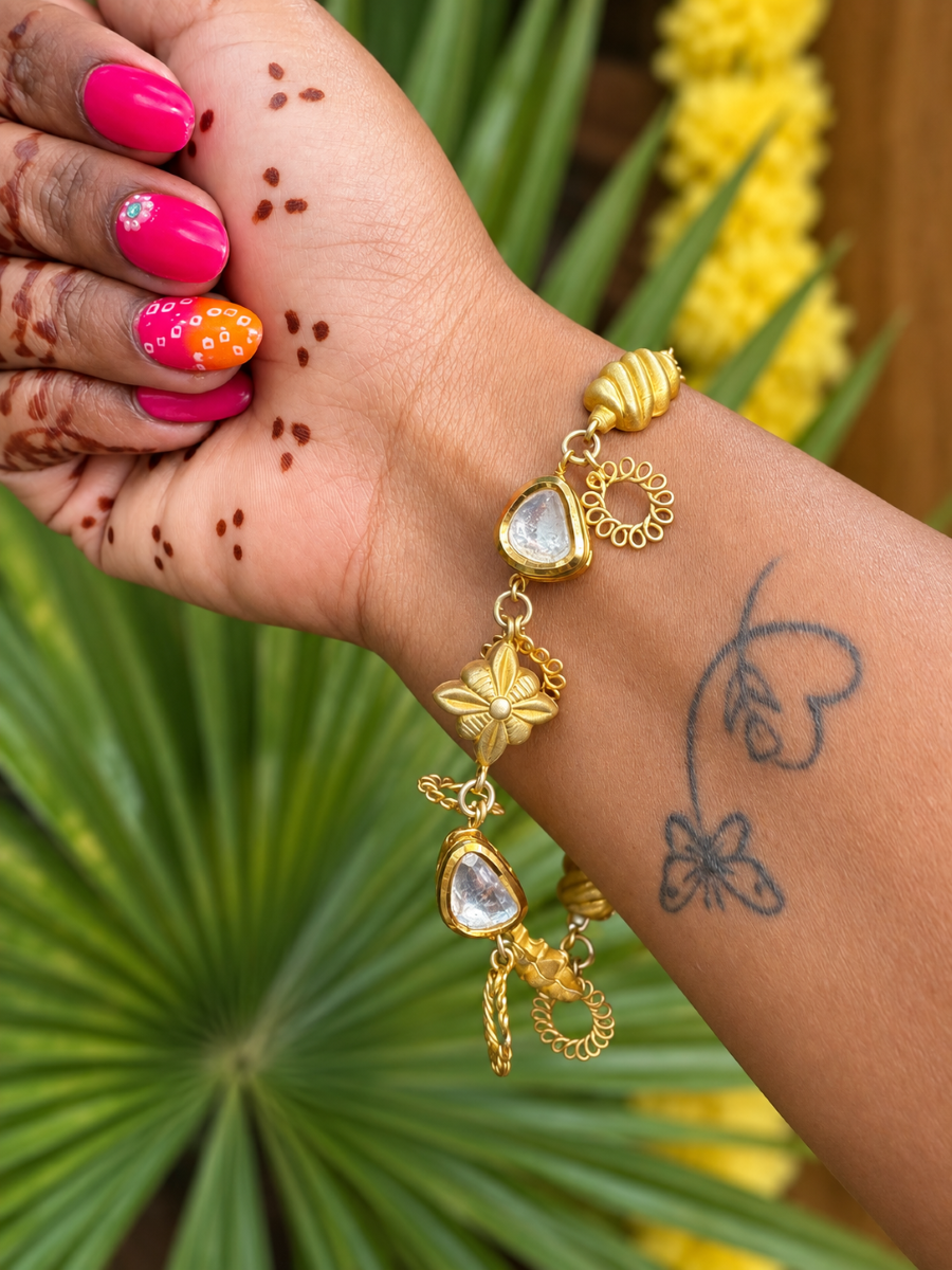 Alankar Kundan Charms Bracelet