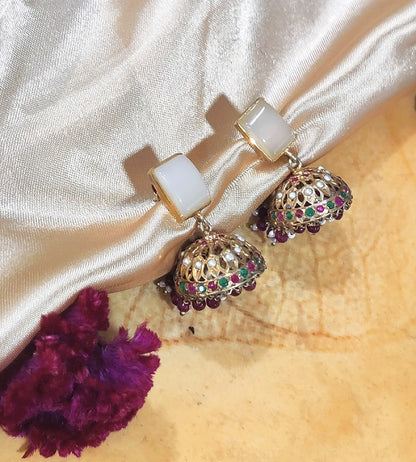 Aari White Jhumka