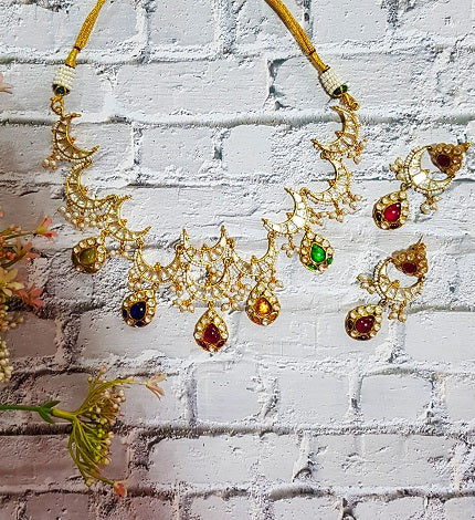 Navratna Bridal Necklace Set