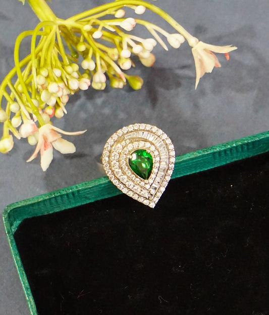 Green Stone Cocktail Ring