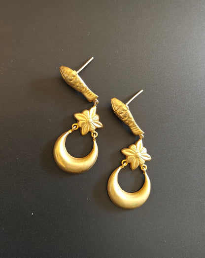 Gold Rush Fish Dangler Earring