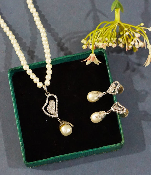 Heart Diamond Necklace Set