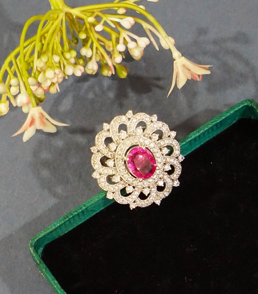 Pink Stone Cocktail Ring