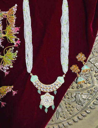 Alankar Mint Green Long Necklace