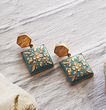Turquoise Golden Dangler